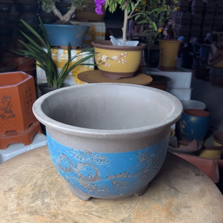 紫砂宜兴紫砂蓝中号花盆