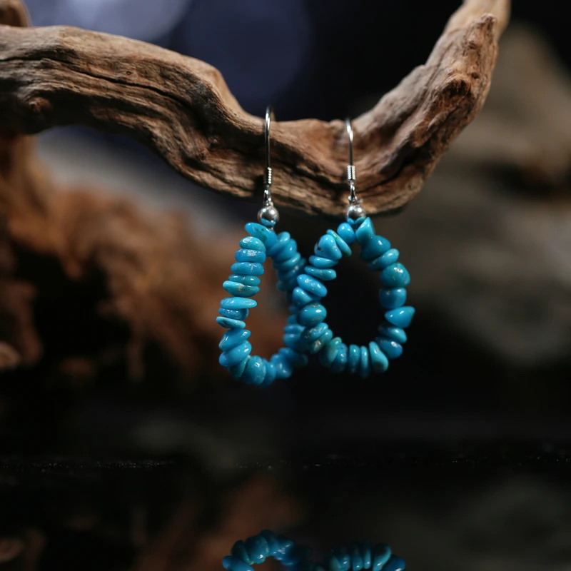 【央央好物珠宝馆】S925银绿松石美松随形白耳钩多样性发货XZ0103BZ