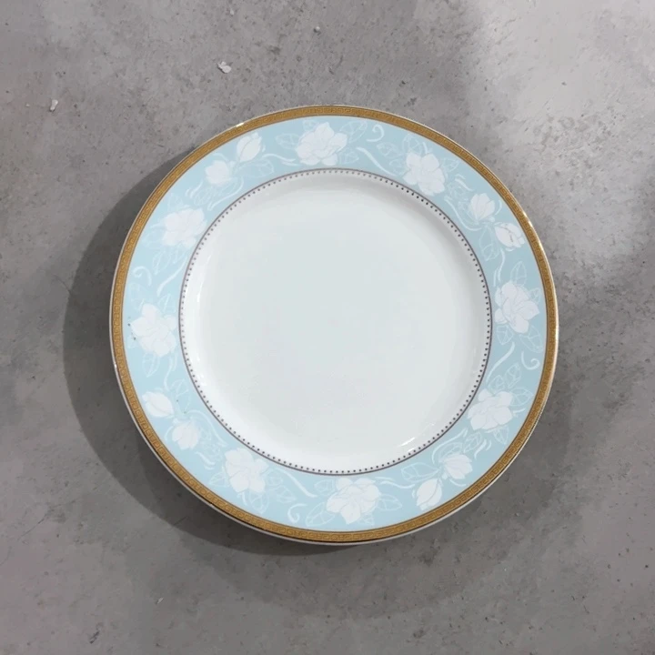 瓷北****地兰色8寸浅盘1个