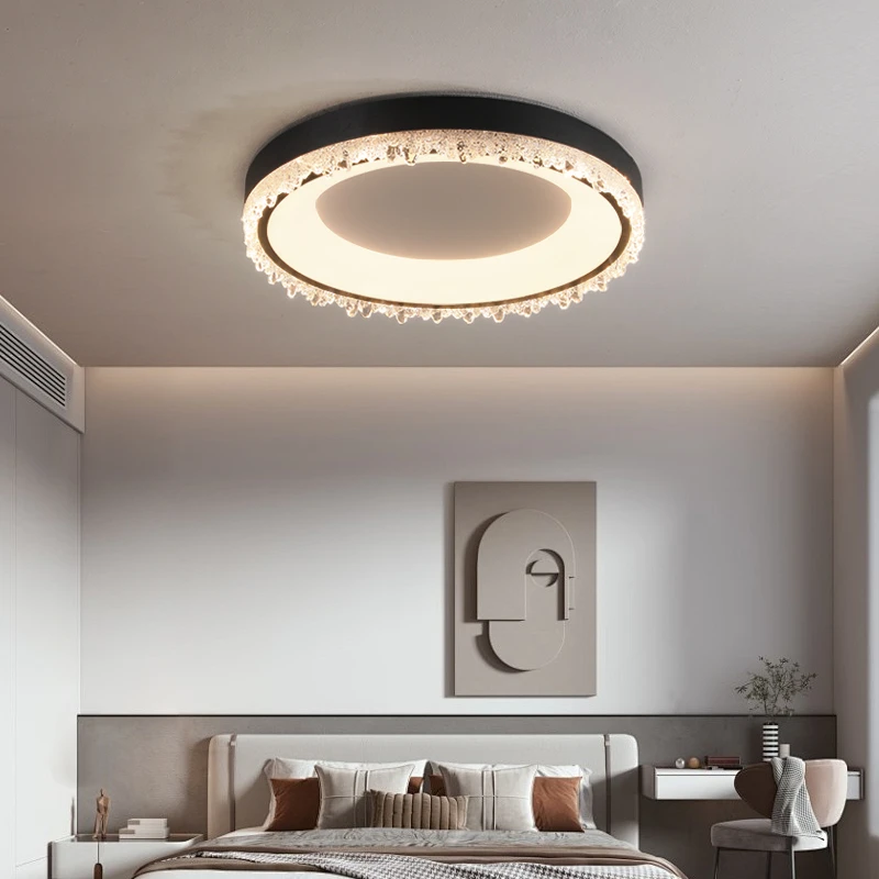 圆形餐厅卧室吸顶灯简约现代全光谱护眼轻奢主卧家用2025新款灯具