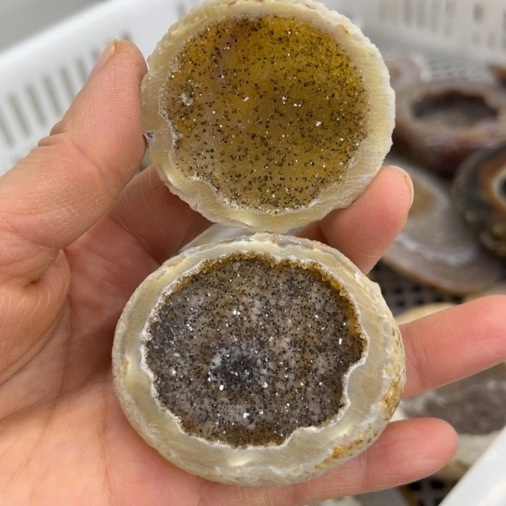 水晶珠宝半成品合金原皮黄盆