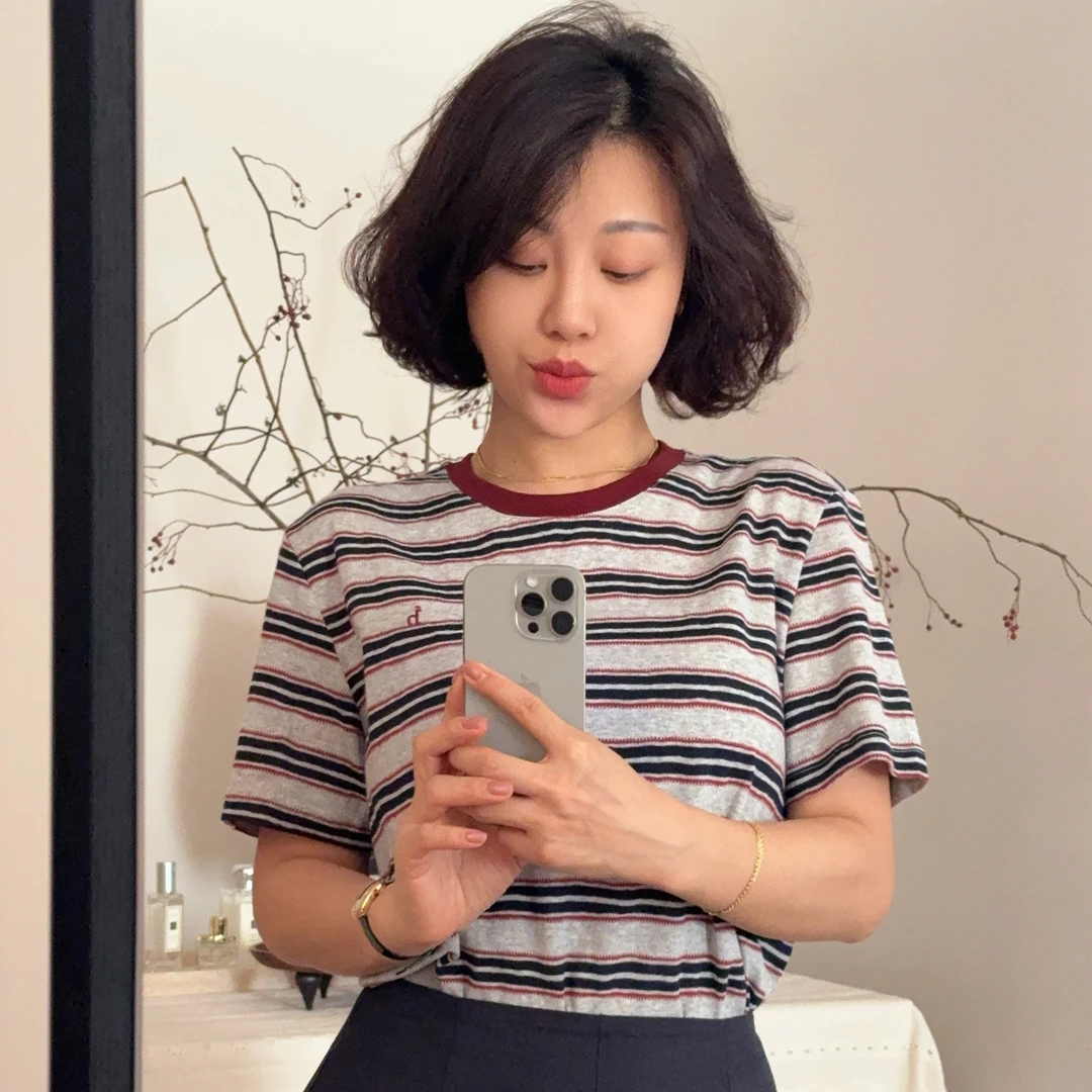 XIYE&W【红条T】条纹T恤