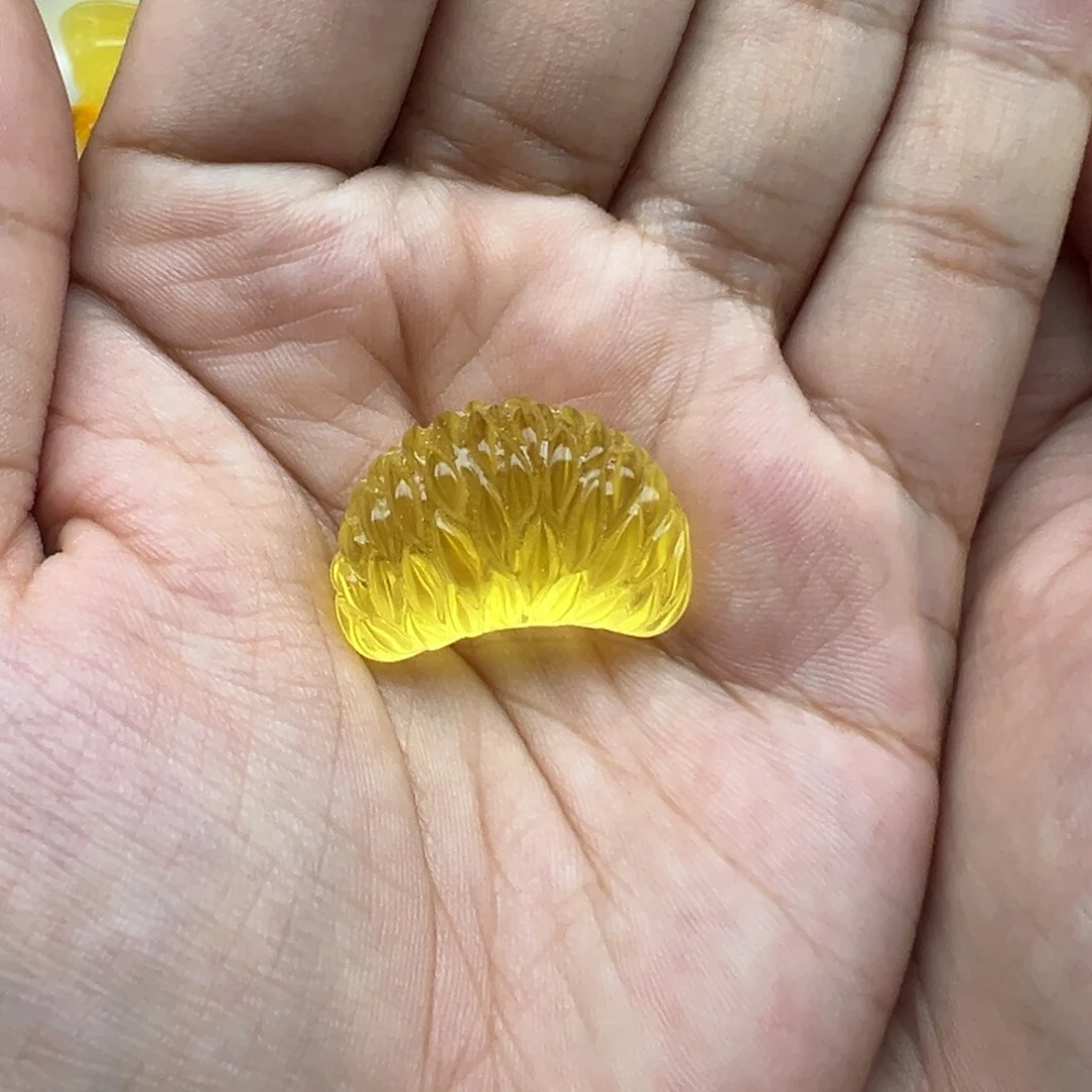 琥珀未镶嵌珠宝奇石橘子瓣打孔不退换