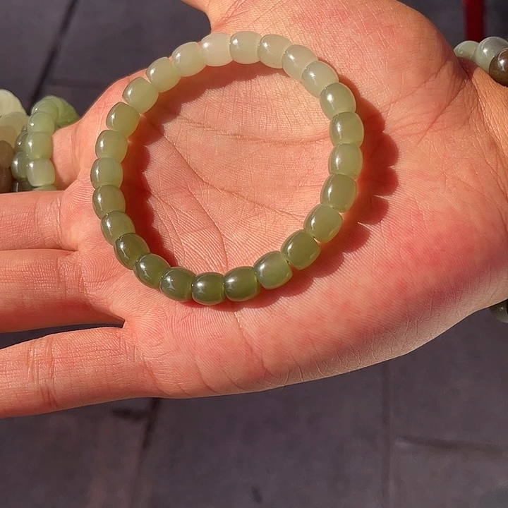 和田玉手镯未镶嵌巨漏渐变手串卡8多样性发货拍一发一