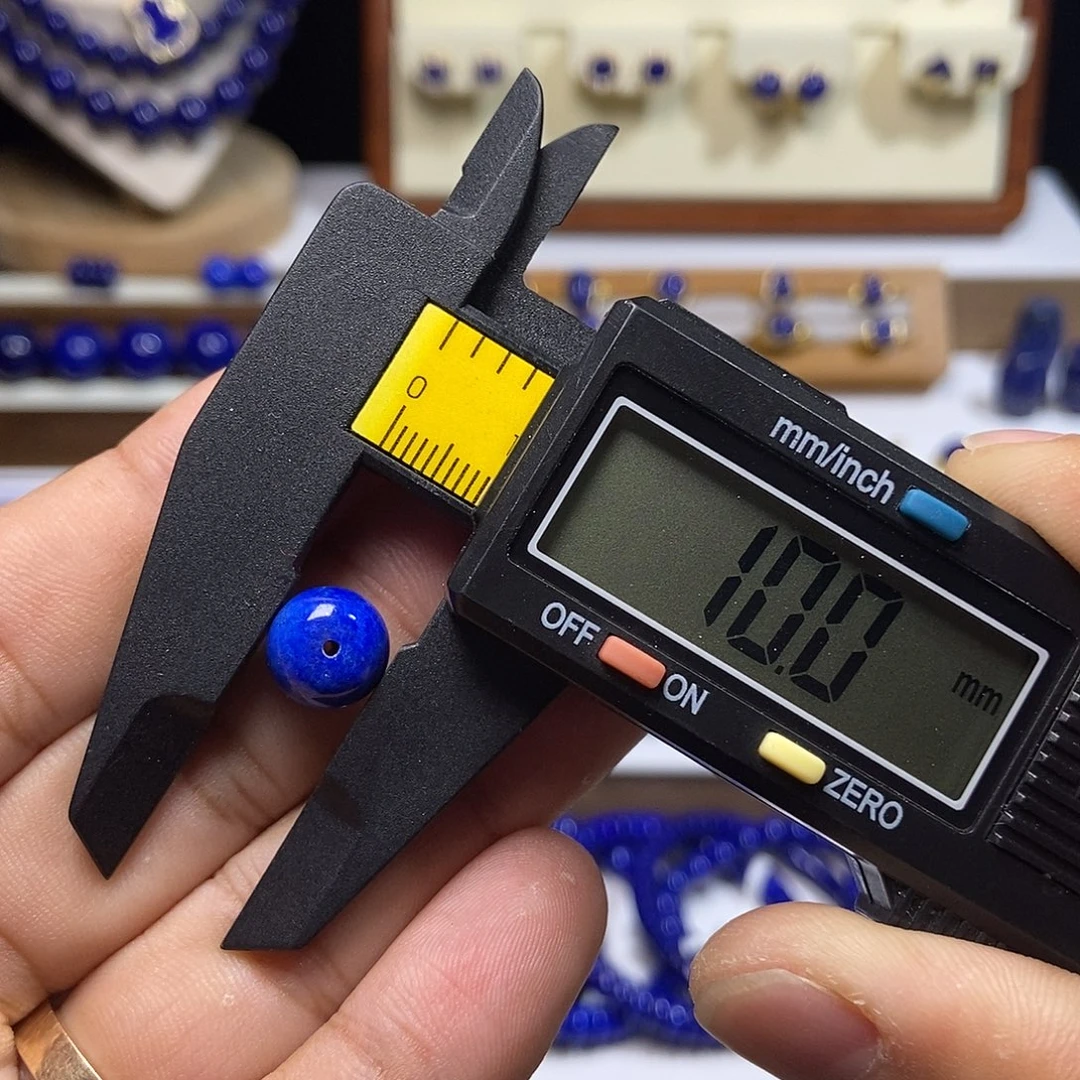 鲨***8青金石未镶嵌老矿 高品 老型单珠10×9