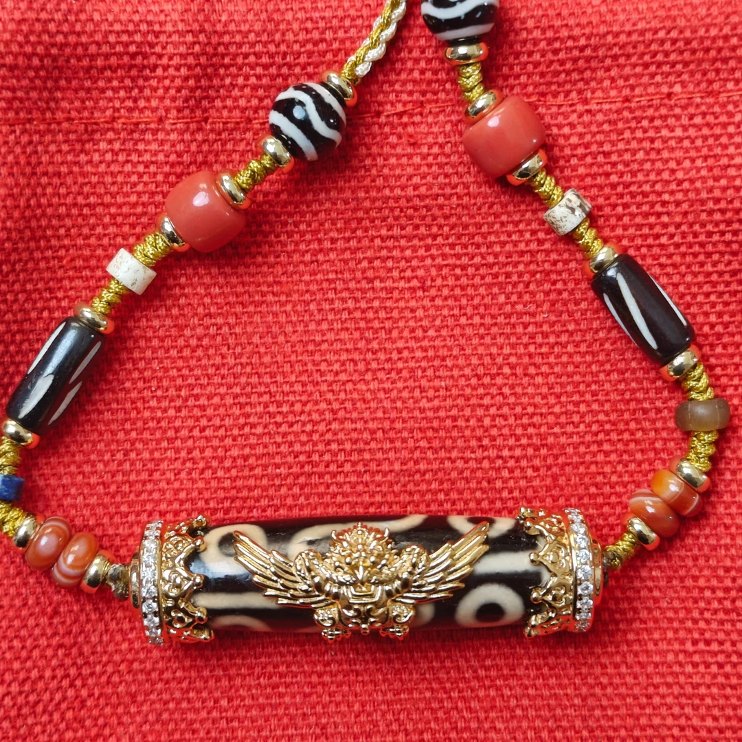 吊坠925银皮质 大鹏展翅珠珠项链吊坠