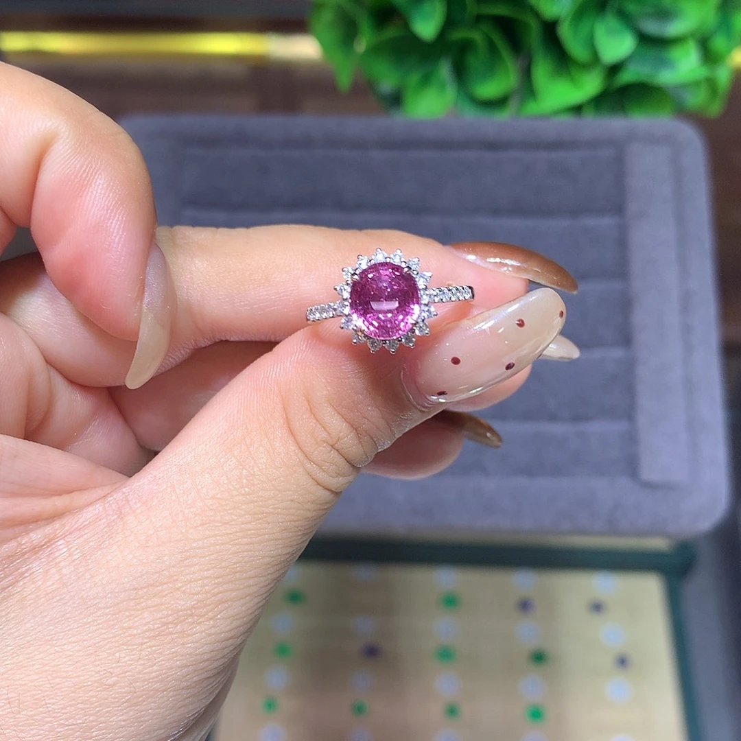 戒指14K金镶嵌彩色蓝宝石2.46ct
