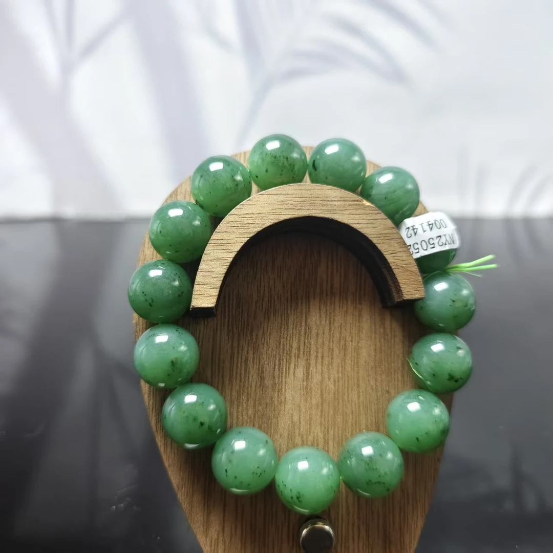 Z和田玉碧玉圆珠手串（卡14）4142