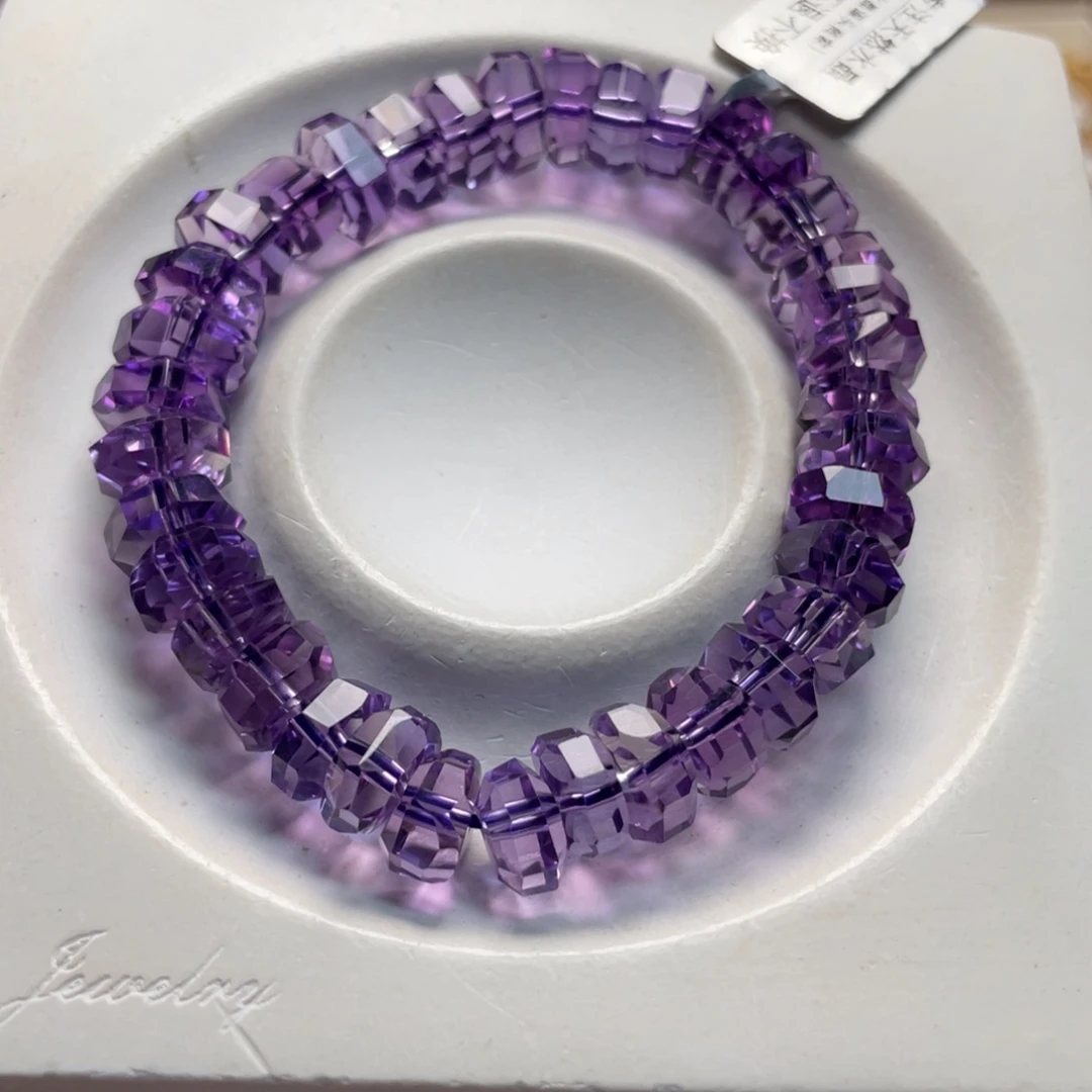 未镶嵌手串紫晶巴西紫水晶烟花切10M