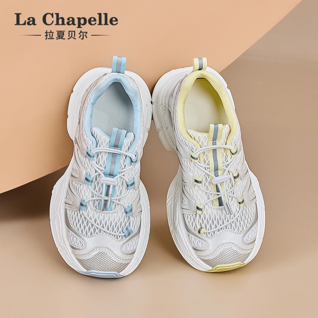 拉夏贝尔休闲鞋女2025年春夏季新款软底舒适厚底增高休闲时尚百搭