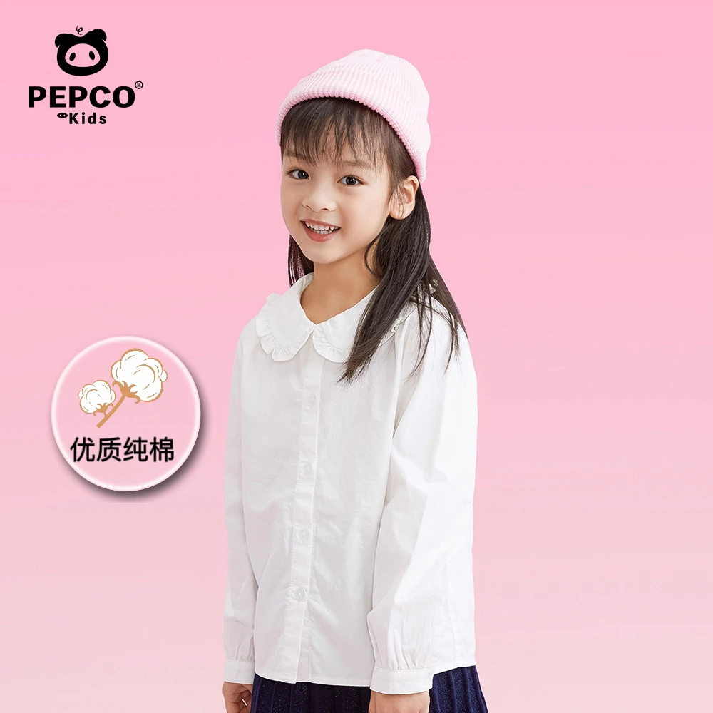 822138001 小猪班纳童装女童柔软亲肤长袖衬衫100棉