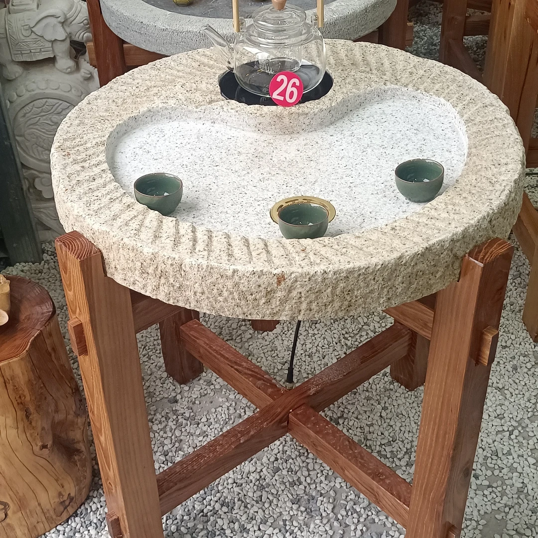 老石磨雕刻石炉煮茶器电陶炉石头
