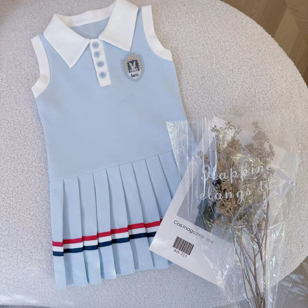 女童连衣裙夏季2025新款儿童洋气学院风裙子女孩夏装无袖背心裙潮