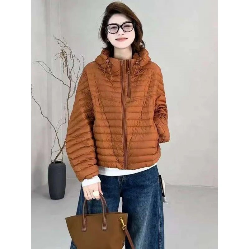 【300斤胖妹妹】设计感双拉链拼接连帽抽绳棉服女冬季显瘦保暖棉衣