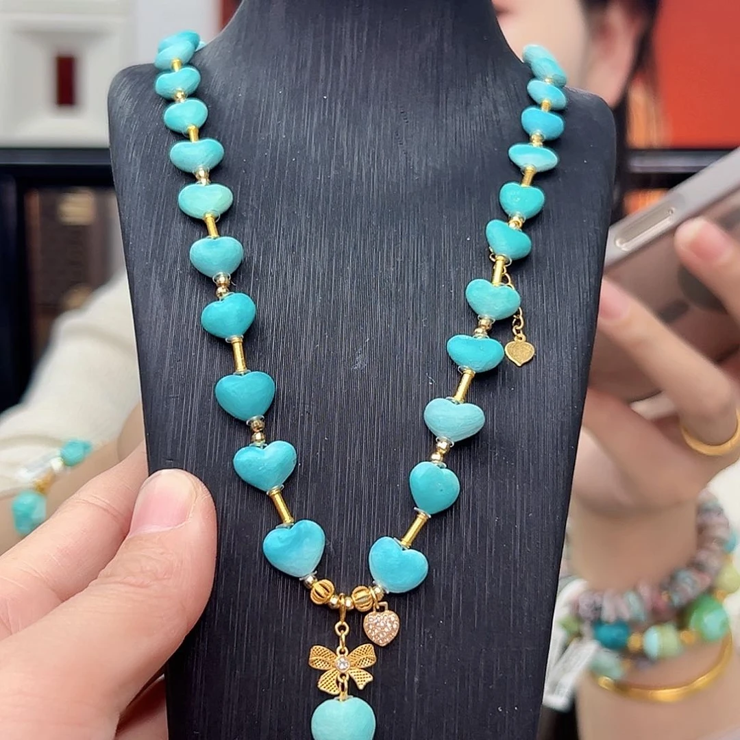 绿松石珠宝奇石18K金镶嵌