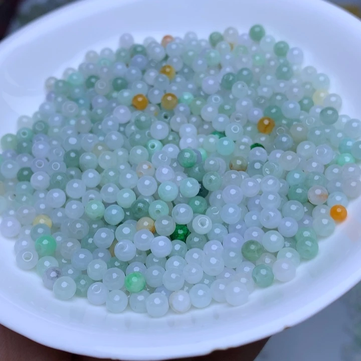 翡翠散珠卡3.8冰绿白100个
