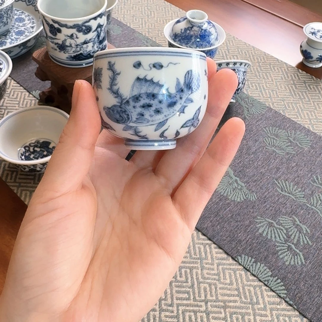 摆件仿明鱼藻蛋蛋杯