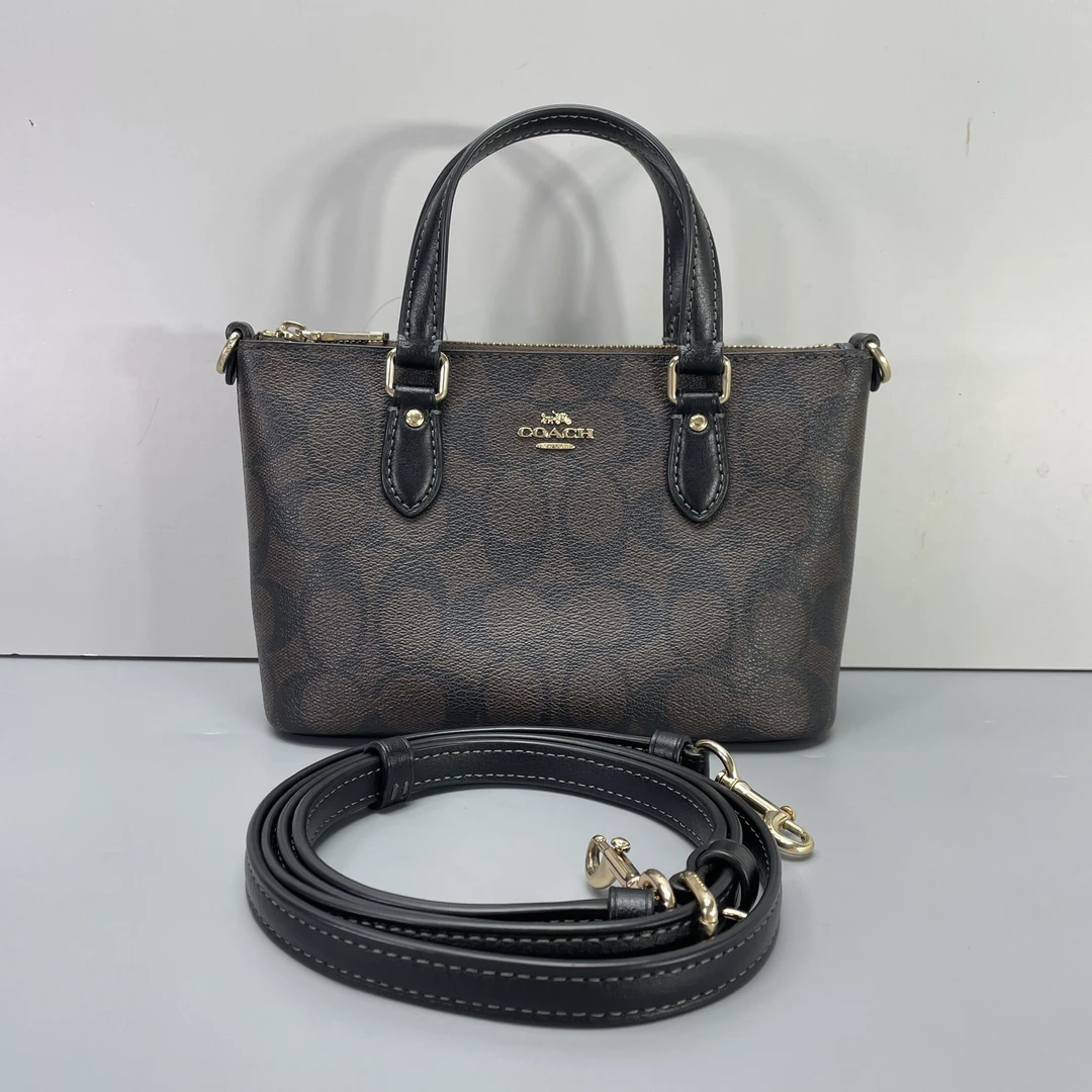 95新 COACH/蔻驰 小林/gallery黑老花迷你托特包18*13*8cmB071202