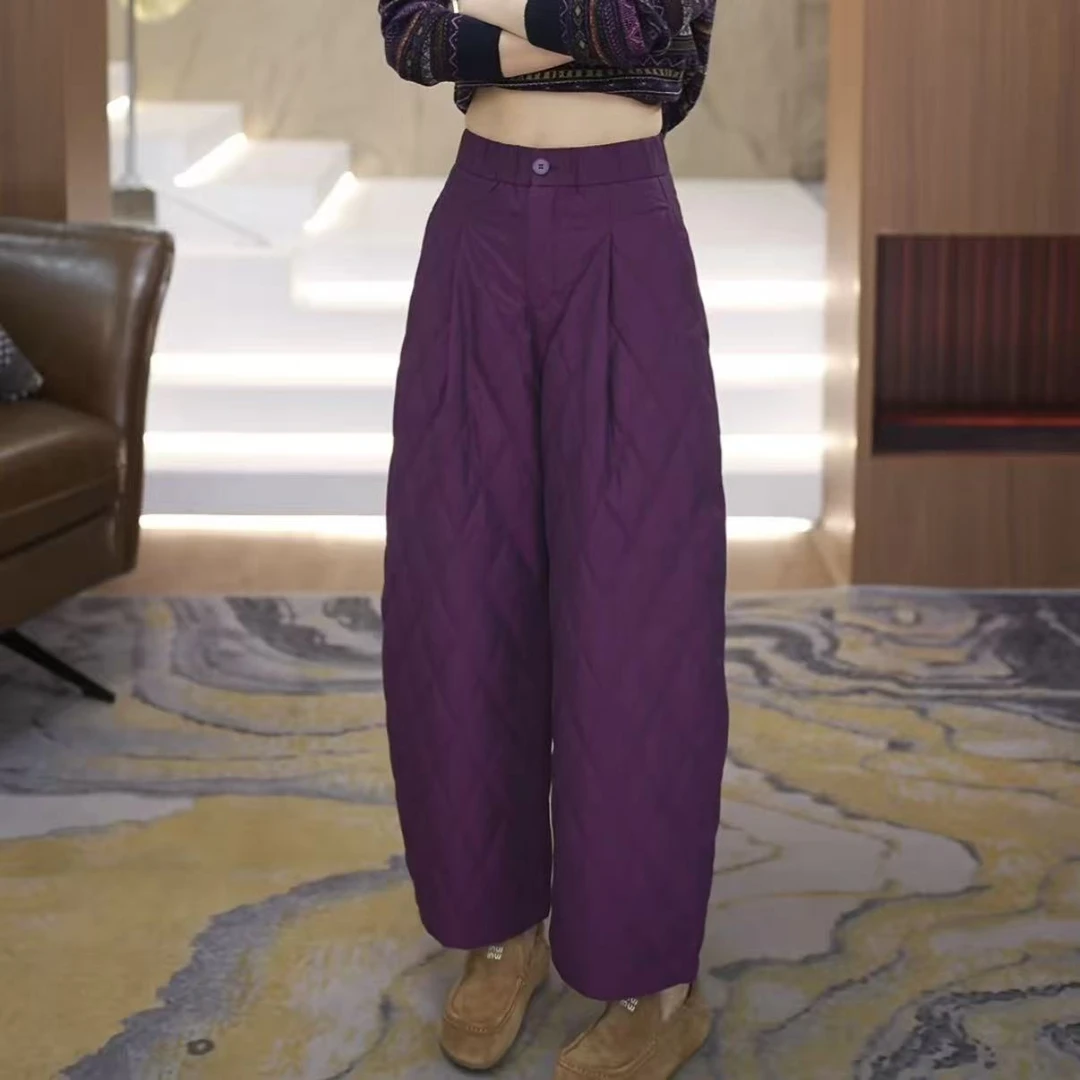 【渲渲推荐】QQ-6363冬季高订中空纱韩系慵懒香蕉小棉裤