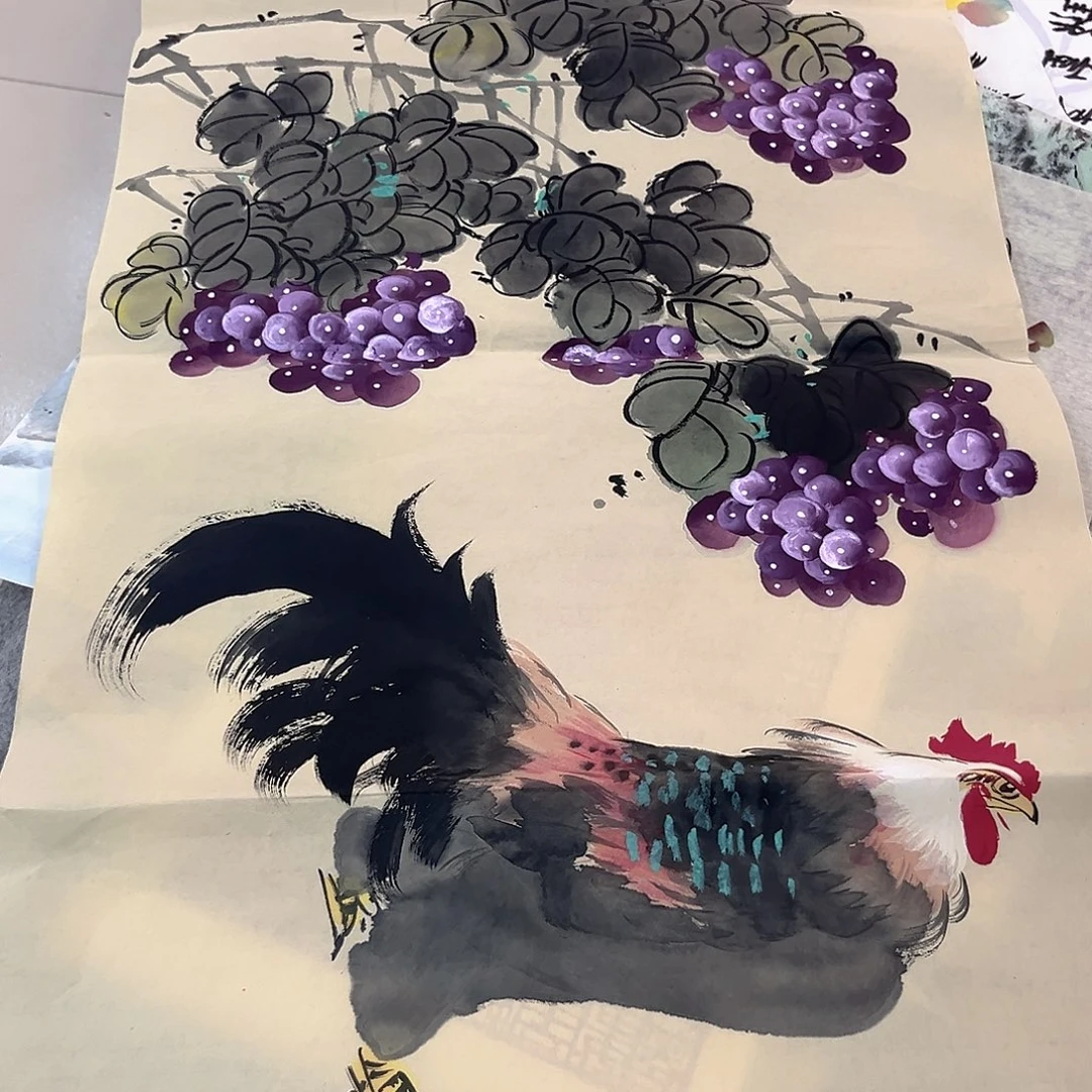 国画纯手绘山水花鸟书法