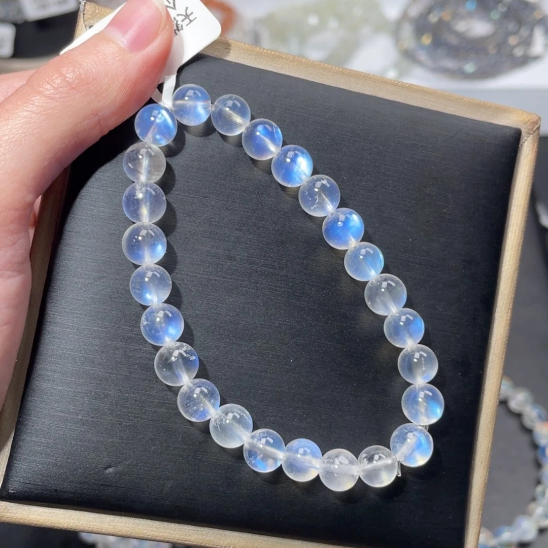 喵***i长石手链未镶嵌毕业级蓝月光7m+