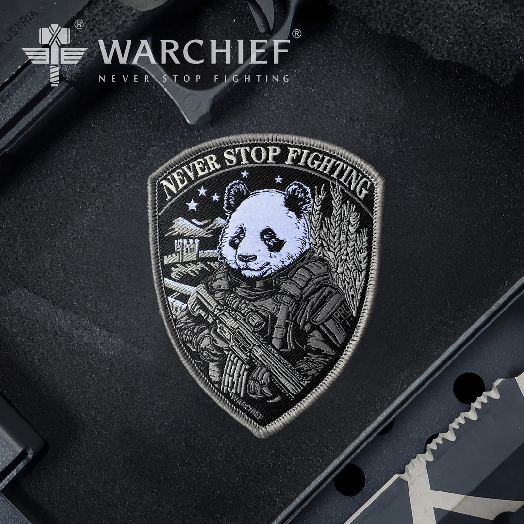 WARCHIEF酋长新款盾型熊猫军团魔术贴臂章户外背包衣服标贴士气章