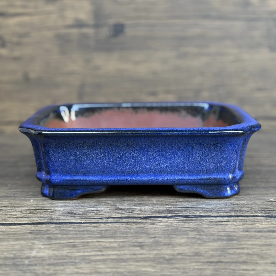 紫林轩紫砂釉盆，日本定制款全手工紫砂高温结晶釉盆，阳台花盆