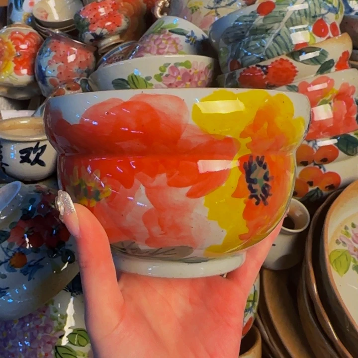 瓷片景德镇陶瓷手工手绘高温釉下瓷