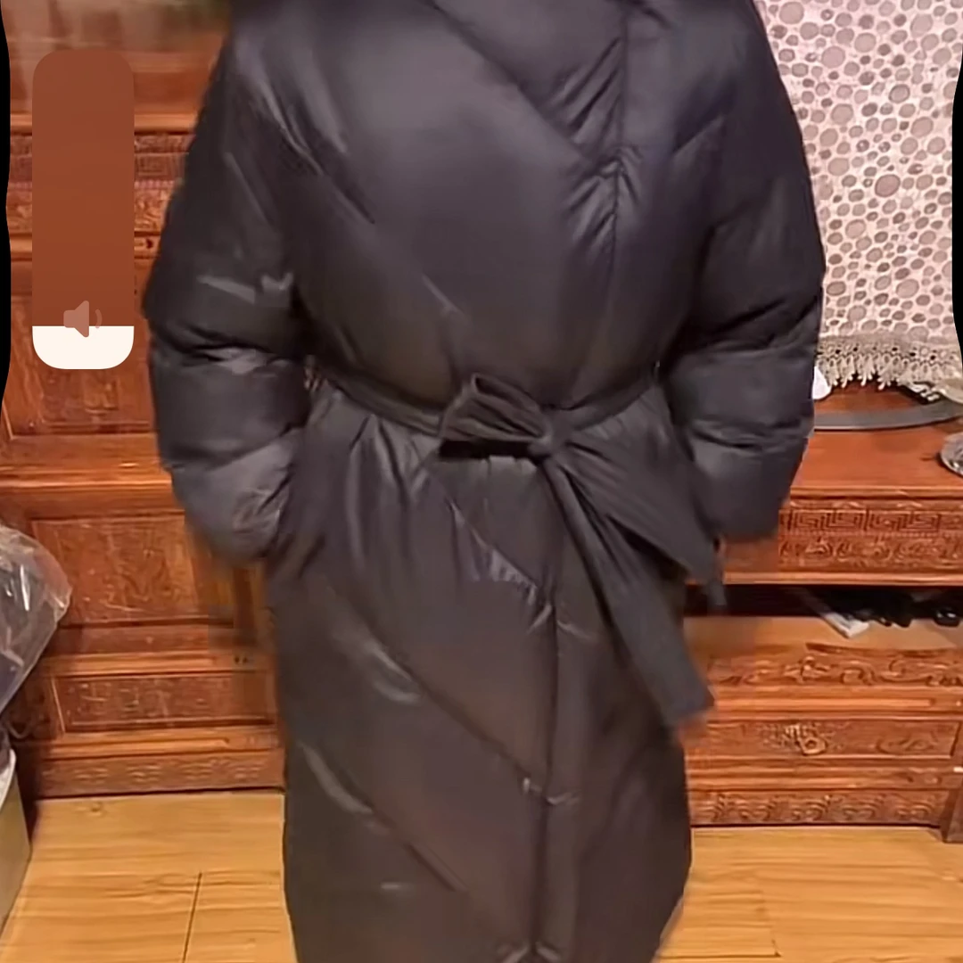 冬季新款羽绒服自带腰带