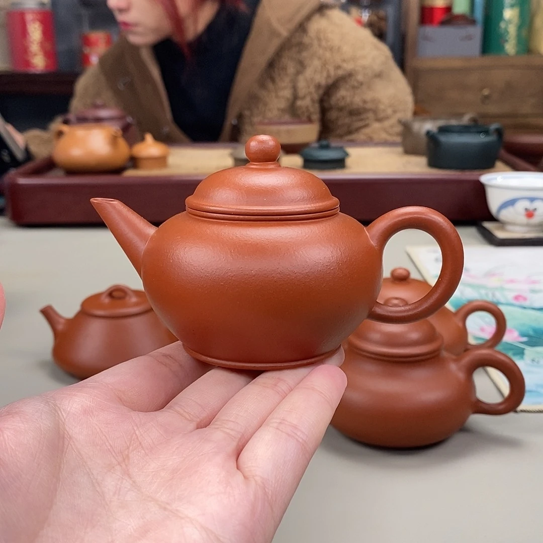 紫砂茶壶生砂朱泥半手水平120cc