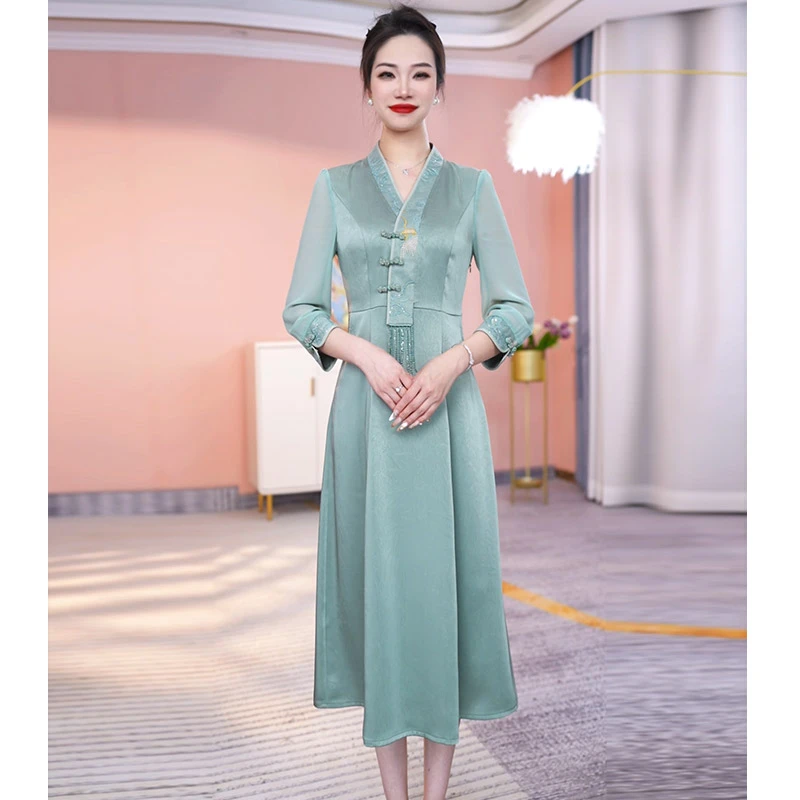 JG-25195 新款2025年春季精致气质修身连衣裙时尚显瘦 M-4XL