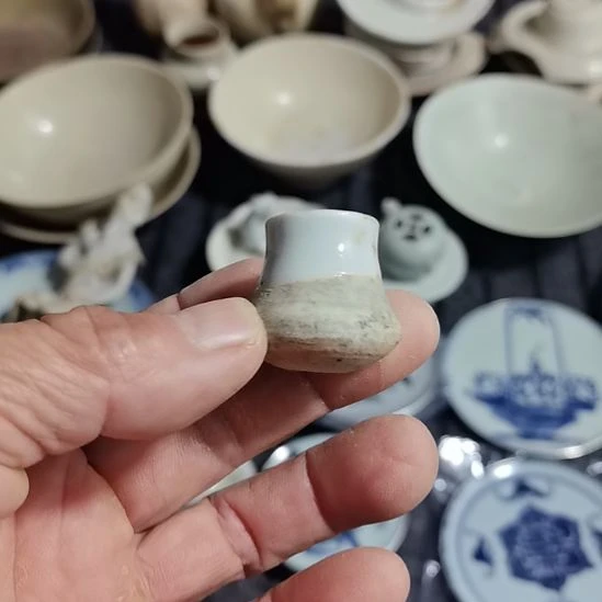 瓷片青花影青杯垫学习标本