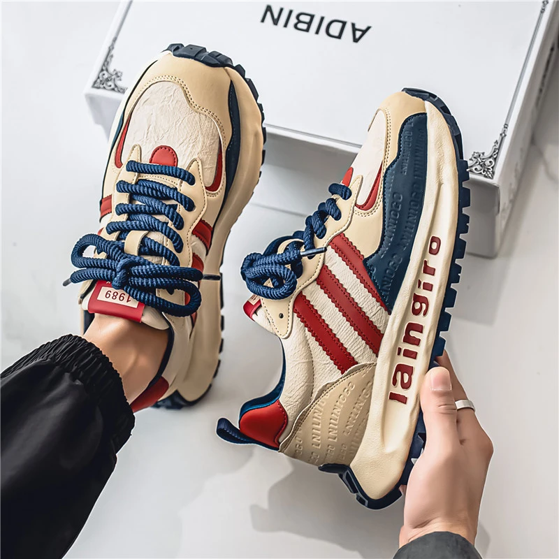 男鞋2025秋季新款透气国潮阿甘鞋百搭运动休闲鞋厚底增高老爹鞋男