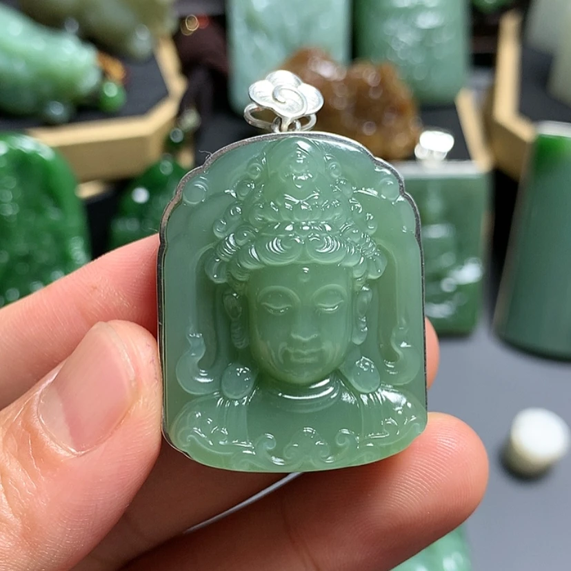 【闪购商品】银S925镶嵌和田玉挂件W****j