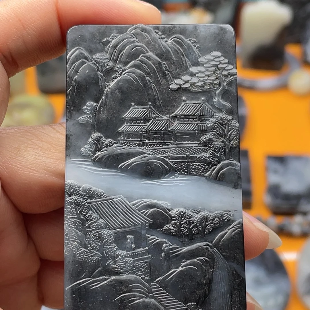 周***爆和田玉未镶嵌挂件