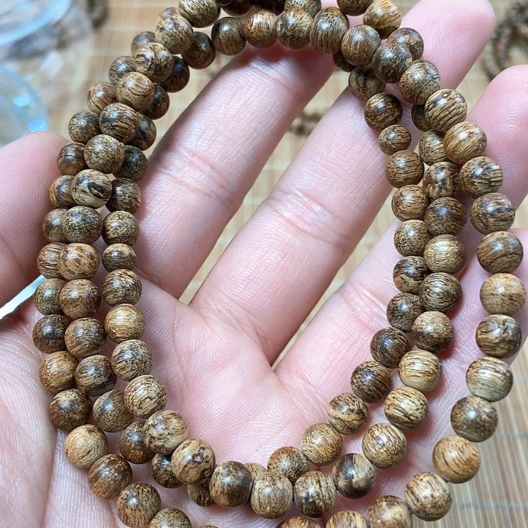 沉香手串海南昆仑梅格5mm 九九沉（海南黄棋楠）