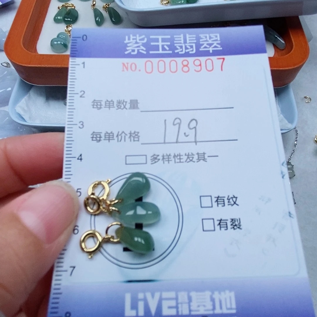 颈饰未镶嵌翡翠冰透滴溜