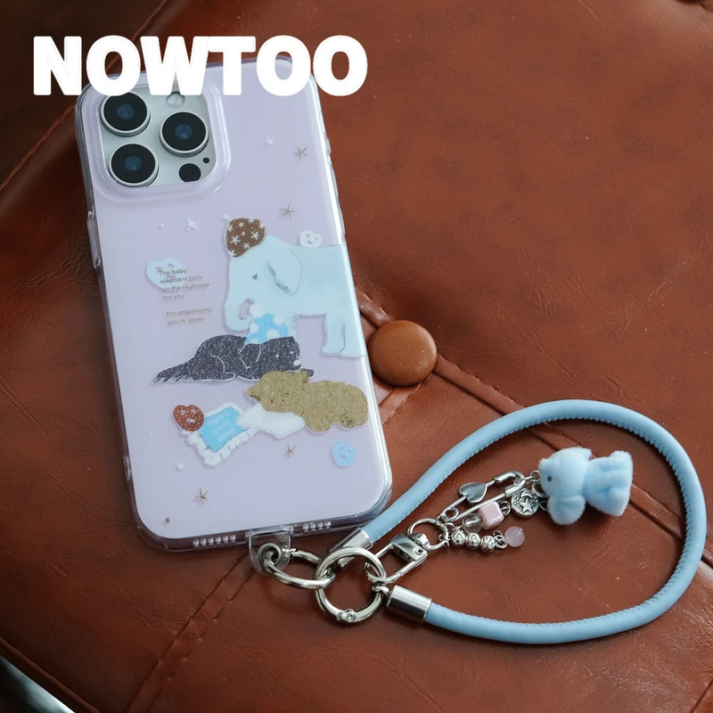 NOWTOO@原创梦幻细闪紫色星河大象双层IMD苹果手机壳16promax/苹