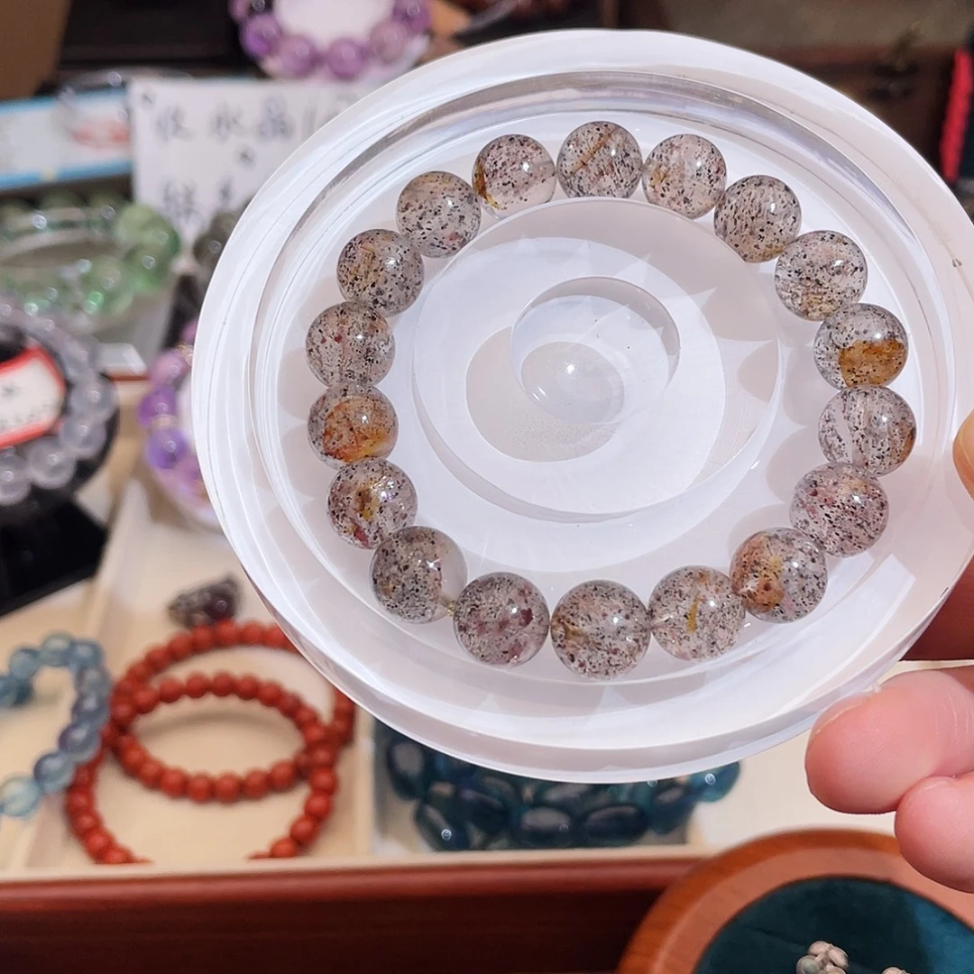 水晶未镶嵌手串黑云母11.5m