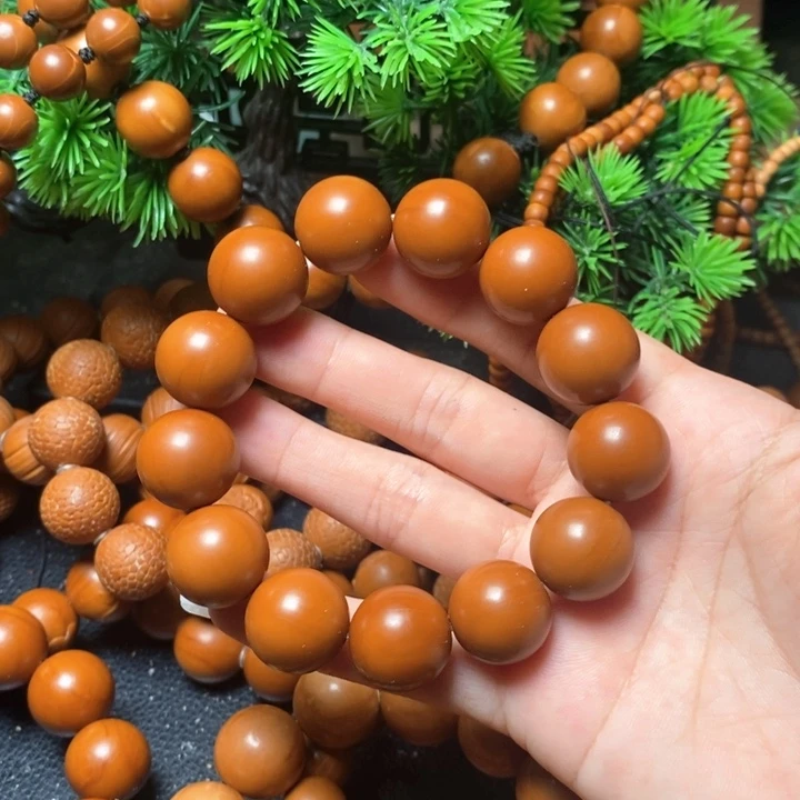 橄榄核手串1.7红料光珠