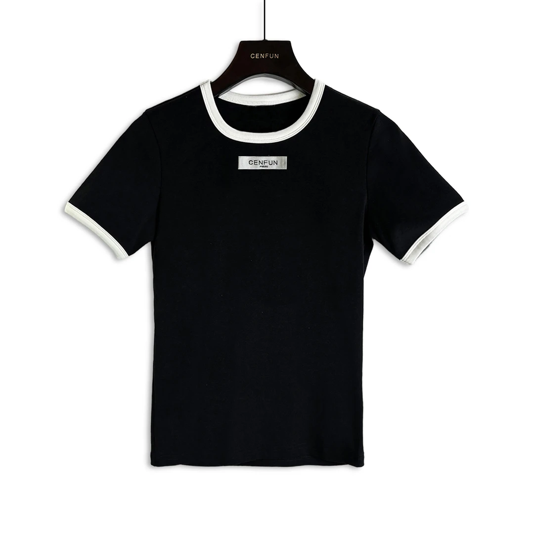 【CENFUN】2025夏季纯色休闲女装短袖A02062