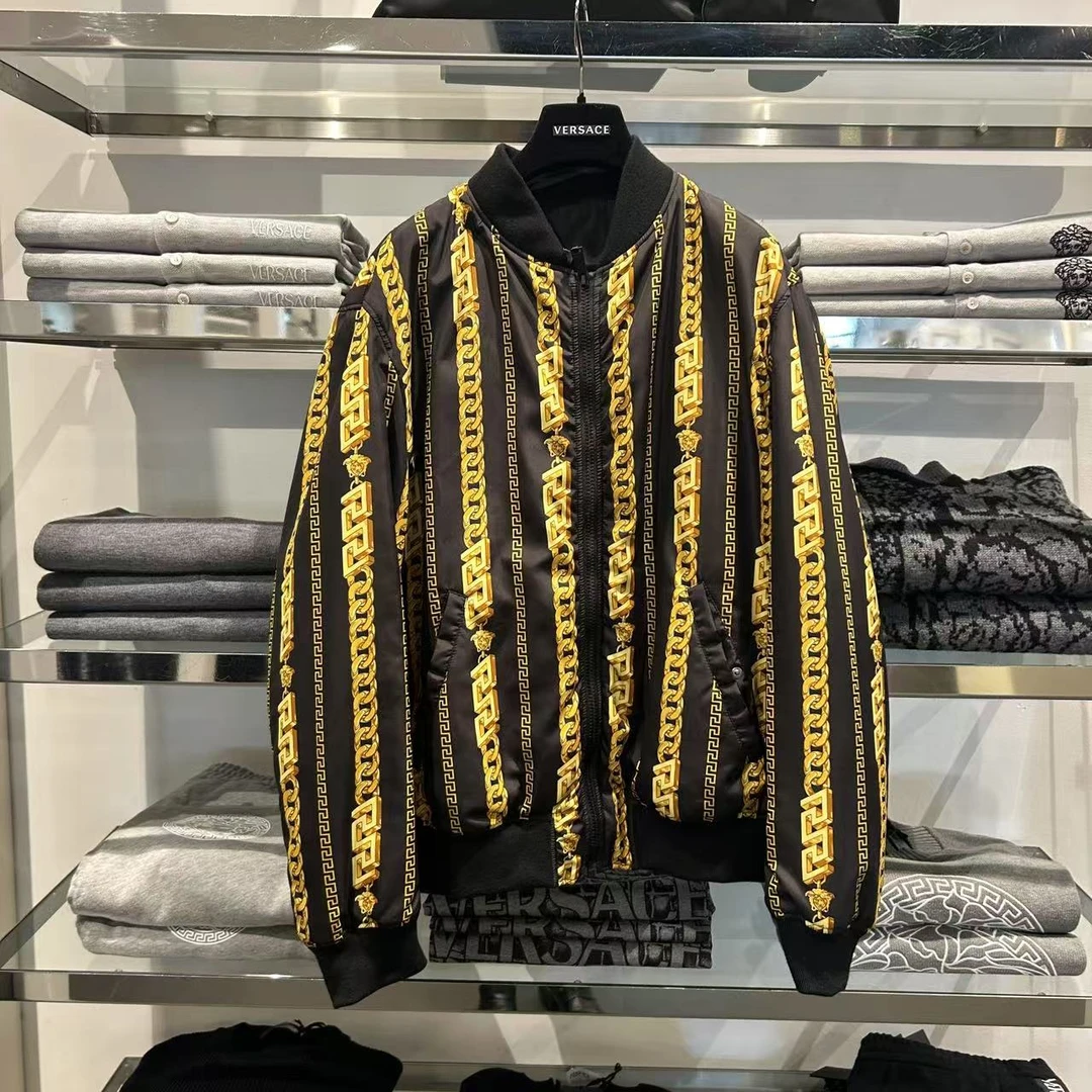 全新未使用 VERSACE/范思哲 小星星意大利锁链双面夹棉夹克