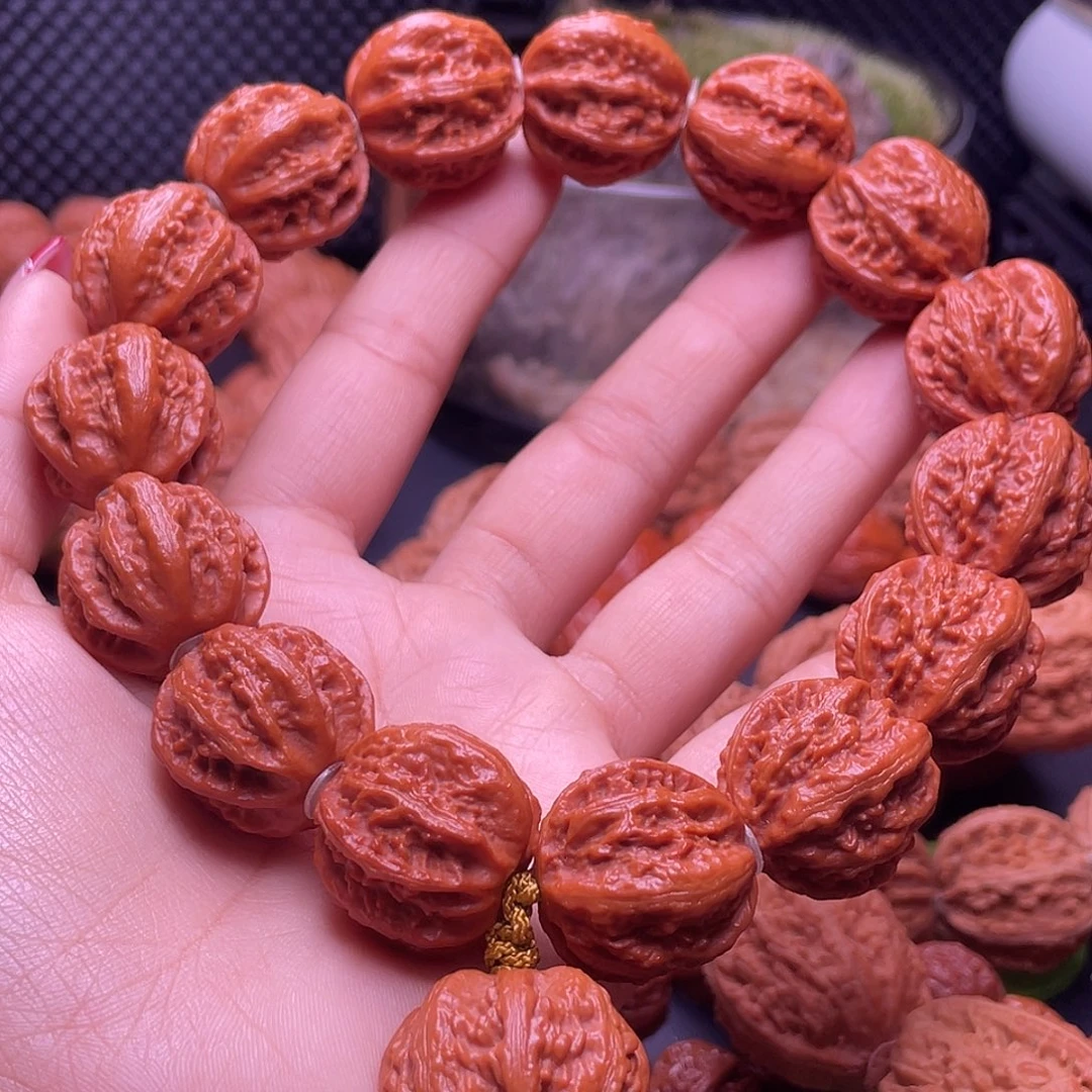 用***5文玩核桃手串龙骨京八棱23