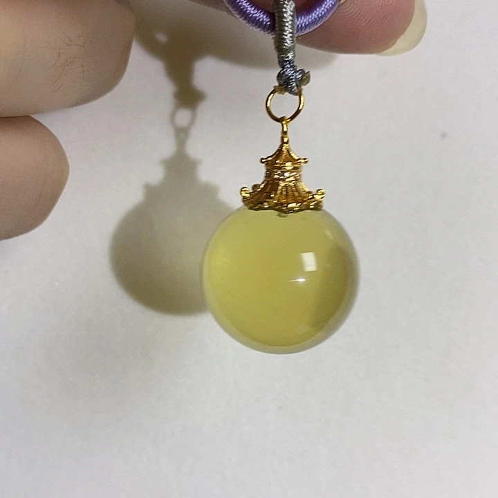 吊坠(不含链)银S925镶嵌水晶天然水晶龙珠20+