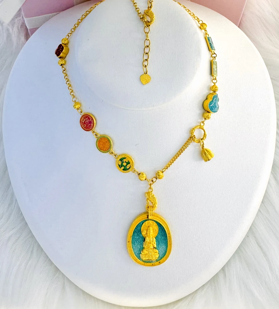 臻选足金烧蓝款套链22.52g