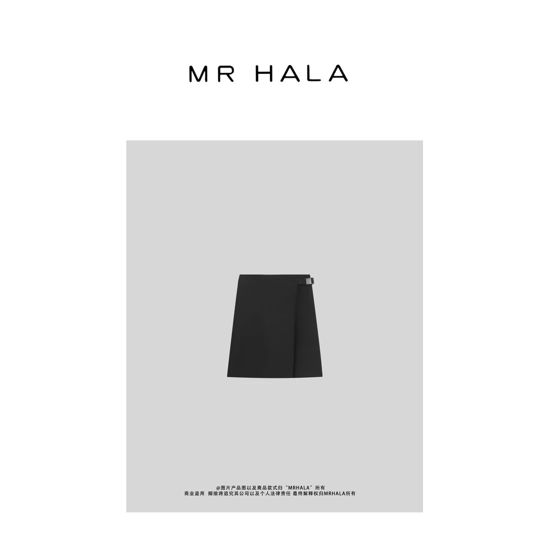 MRHALA 畔礼精制搭扣双层醋酸半裙 LQ31263