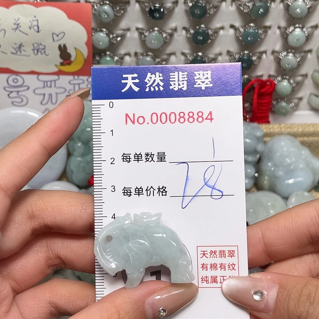 翡翠未镶嵌颈饰大象