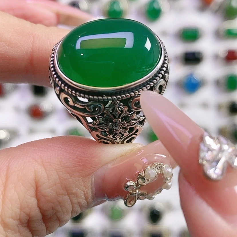 【闪购商品】银S925镶嵌戒指玛瑙/玉髓