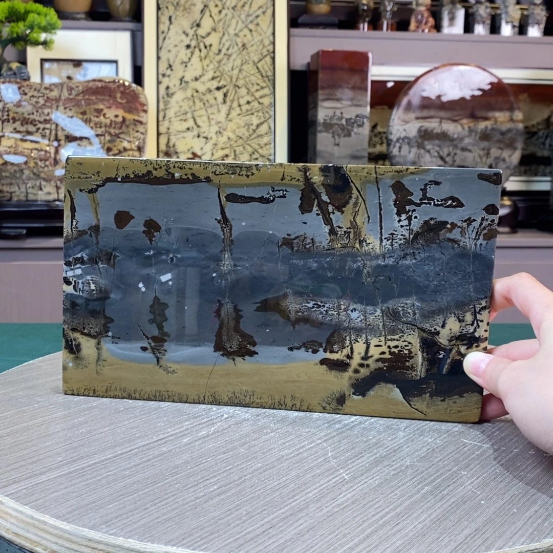 石材广西国画石草花石