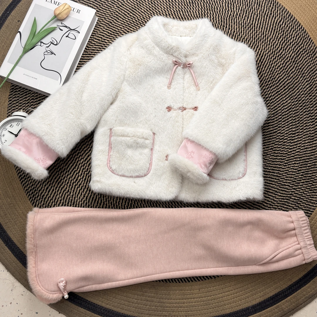 IEF/爱依服2025冬季新款女童时髦洋气保暖【童装】毛绒套装